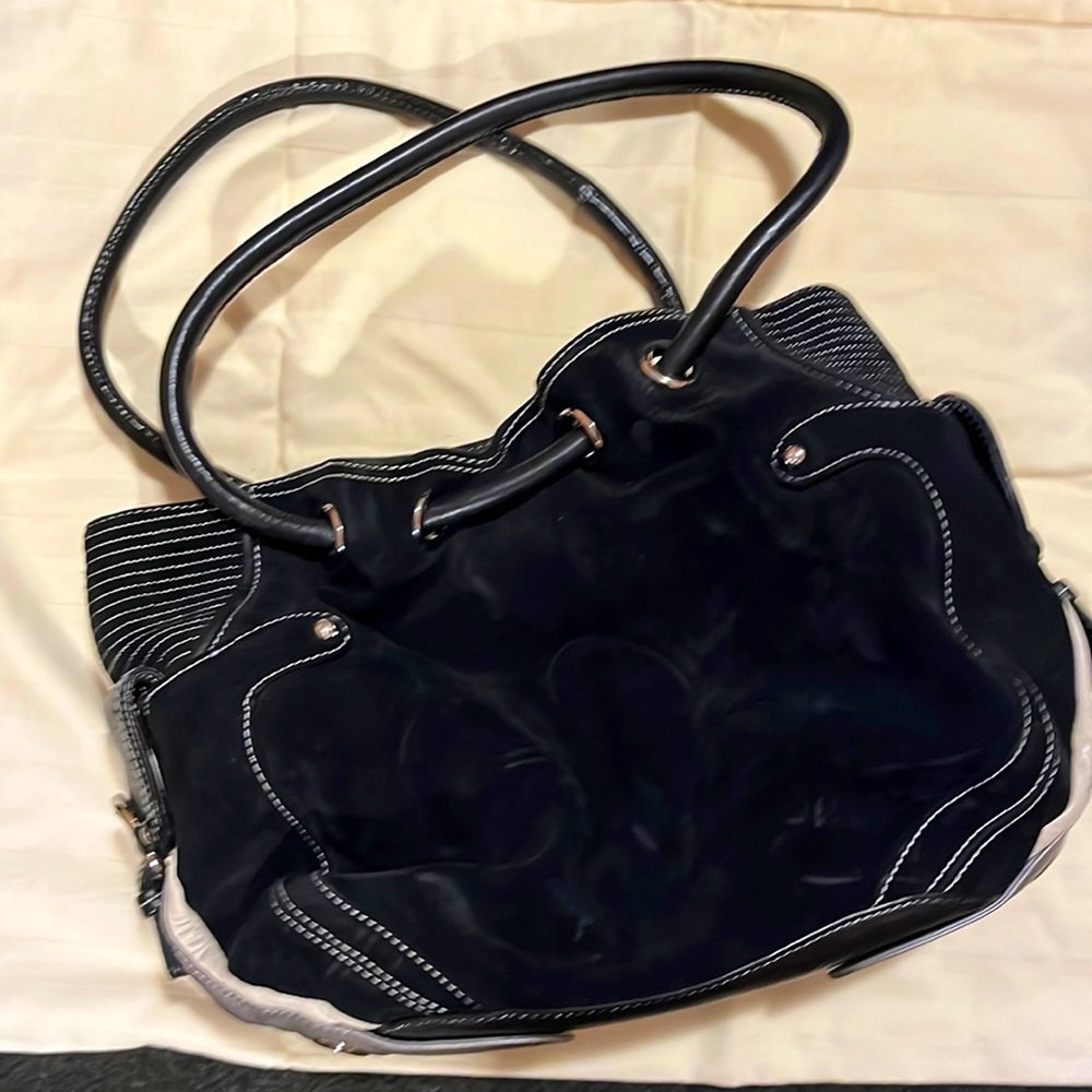 Cole Haan black suede and leather bag